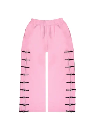 Crush Buckle Oversized Sweatpants Baby Pink
