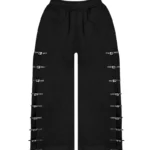 Crush Buckle Oversized Sweatpants Black