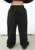 Crush Buckle Oversized Sweatpants Black-3