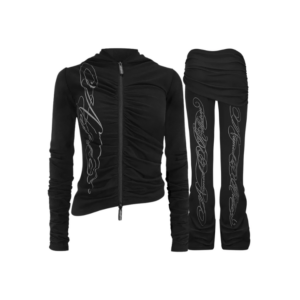 Crush Sculpt Stretch Drape Tracksuit Black