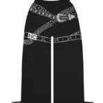 Crush Studded Belt Oversized Sweatpants Black
