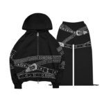 Crush Studded Belt ZIP Tracksuit Black