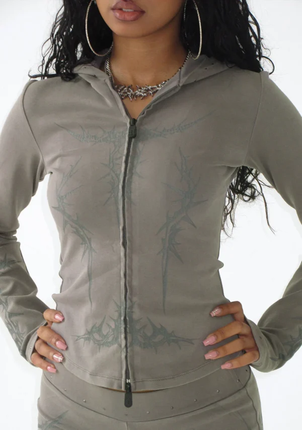 Curse Sculpt Stretch ZIP Tracksuit Washed Army Green-5
