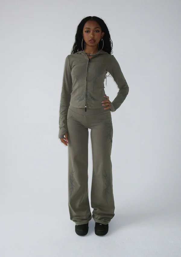 Curse Sculpt Stretch ZIP Tracksuit Washed Army Green