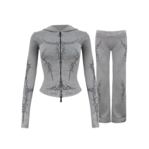 Curse Sculpt Stretch ZIP Tracksuit Washed Grey