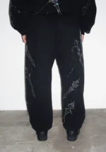 Daggers Rhinestone Sweatpants Black-3