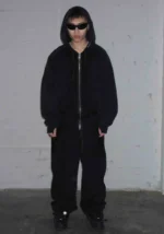 Deconstructed Sweatpants Jet Black-1