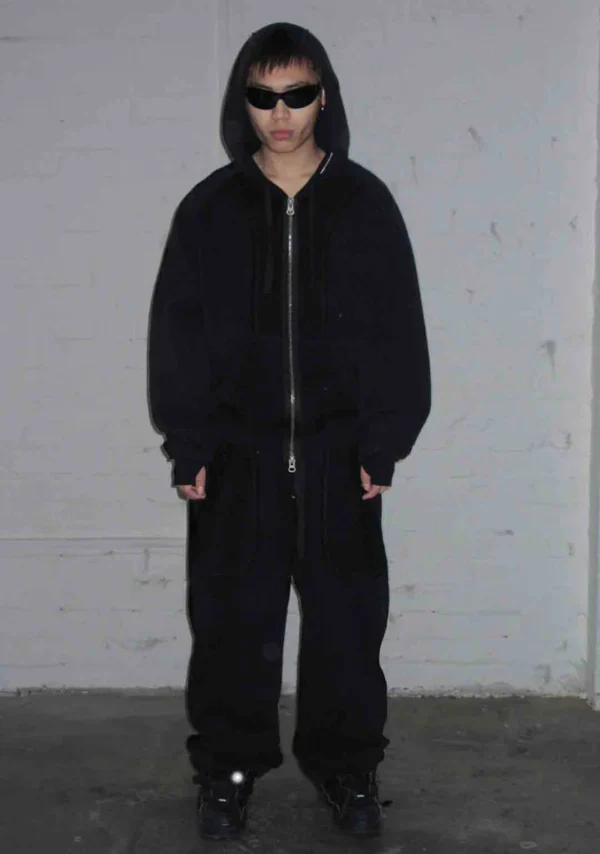 Deconstructed Sweatpants Jet Black-1