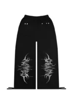 Destroy Chrome Pierced Oversized Sweatpants Black