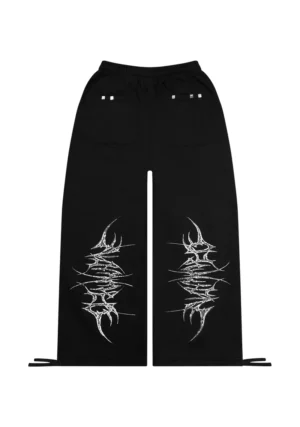 Destroy Chrome Pierced Oversized Sweatpants Black