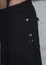 Destroy Chrome Pierced Oversized Sweatpants Black-5