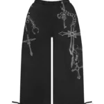 Destroy Studded Oversized Sweatpants Black Vintage Wash