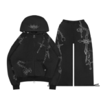 Destroy Studded ZIP Tracksuit Black Vintage Wash