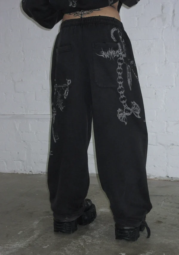 Destroy Studded ZIP Tracksuit Black Vintage Wash-3