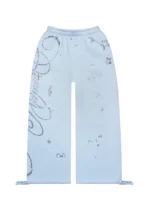 Dreamer Rhinestone Teddy Oversized Sweatpants Baby Blue