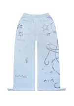 Dreamer Rhinestone Teddy Oversized Sweatpants Baby Blue-7