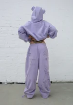 Dreamer Rhinestone Teddy Oversized Sweatpants Lilac-1