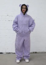 Dreamer Rhinestone Teddy Oversized Sweatpants Lilac-3