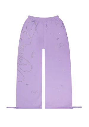 Dreamer Rhinestone Teddy Oversized Sweatpants Lilac