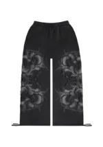 Euphoria Puff Print Oversized Sweatpants Washed Charcoal