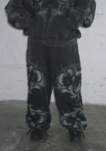 Euphoria Puff Print Oversized Sweatpants Washed Charcoal-3