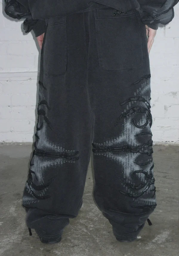 Euphoria Puff Print Oversized Sweatpants Washed Charcoal-4