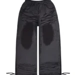 Faithful Leather Effect Oversized Sweatpants Black