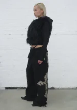 Faithful Studded Oversized Sweatpants Black-5