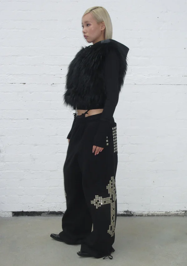 Faithful Studded Oversized Sweatpants Black-5