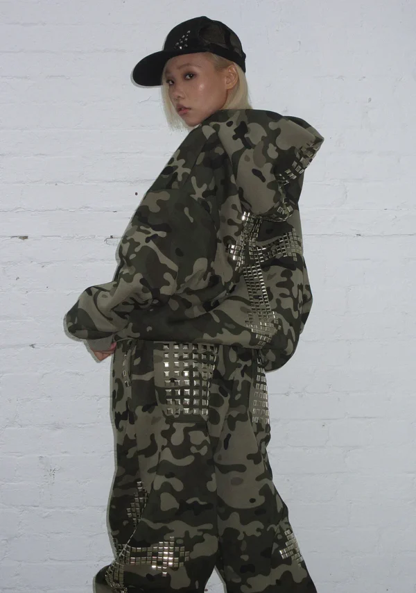 Faithful Studded Oversized Sweatpants Camo-4