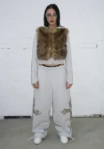 Faithful Studded Oversized Sweatpants Grey Marl-2