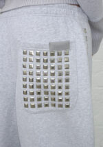 Faithful Studded Oversized Sweatpants Grey Marl-5