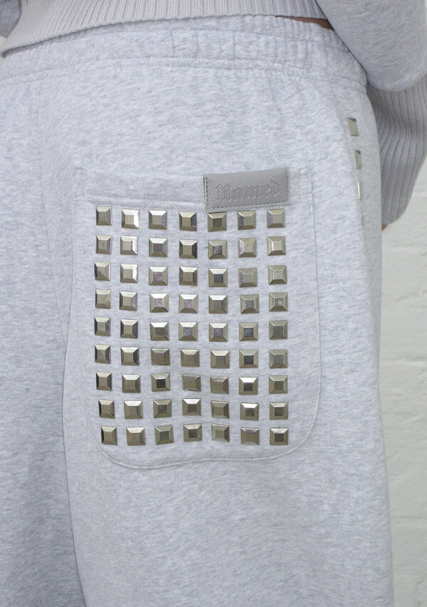 Faithful Studded Oversized Sweatpants Grey Marl-5