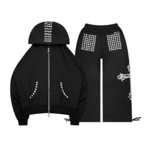 Faithful Studded ZIP Tracksuit Black