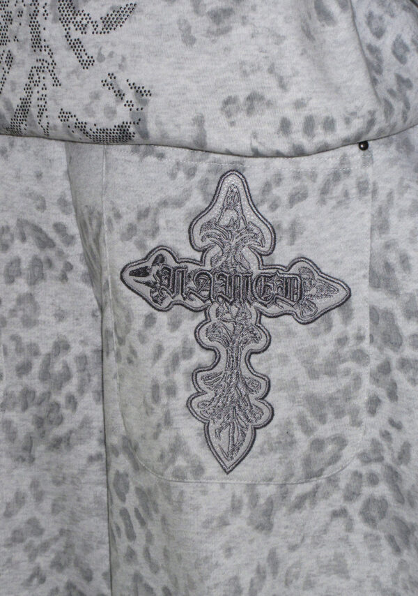 Feral Studded Oversized Sweatpants Snow Leopard-3