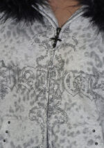 Feral Studded ZIP Hoodie Snow Leopard (Detachable Fur)-4