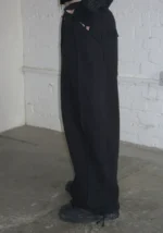 Ghost Embroidered Oversized Sweatpants Black-4