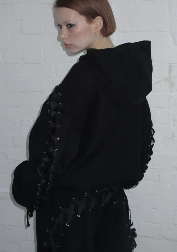 Ghost Lace Up Corset Tracksuit Black-2