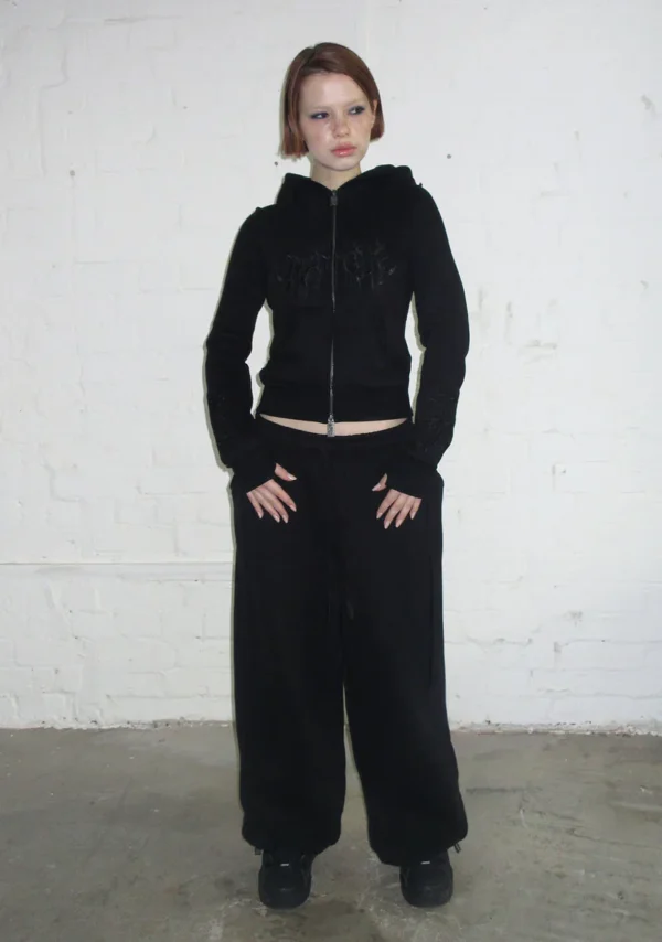 Ghost Lace Up Corset Tracksuit Black-4