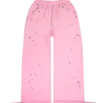 Glitch Eyelet Oversized Sweatpants Baby Pink