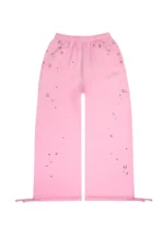 Glitch Eyelet Oversized Sweatpants Baby Pink