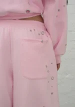 Glitch Eyelet Oversized Sweatpants Baby Pink-5