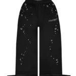 Glitch Eyelet Oversized Sweatpants Black