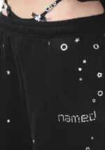 Glitch Eyelet Oversized Sweatpants Black-4