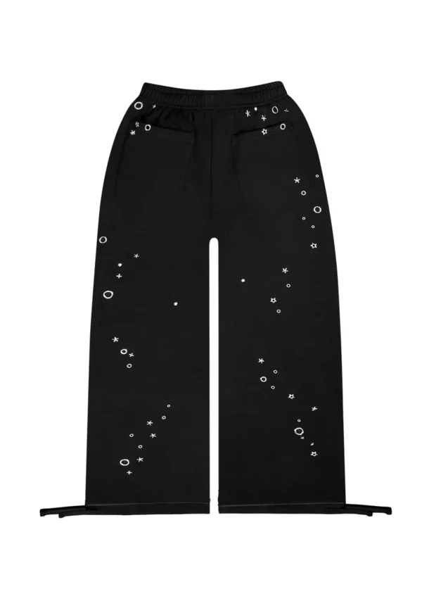Glitch Eyelet Oversized Sweatpants Black-5