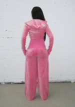 Glitch Eyelet Velour Sweatpants Washed Hot Pink-4