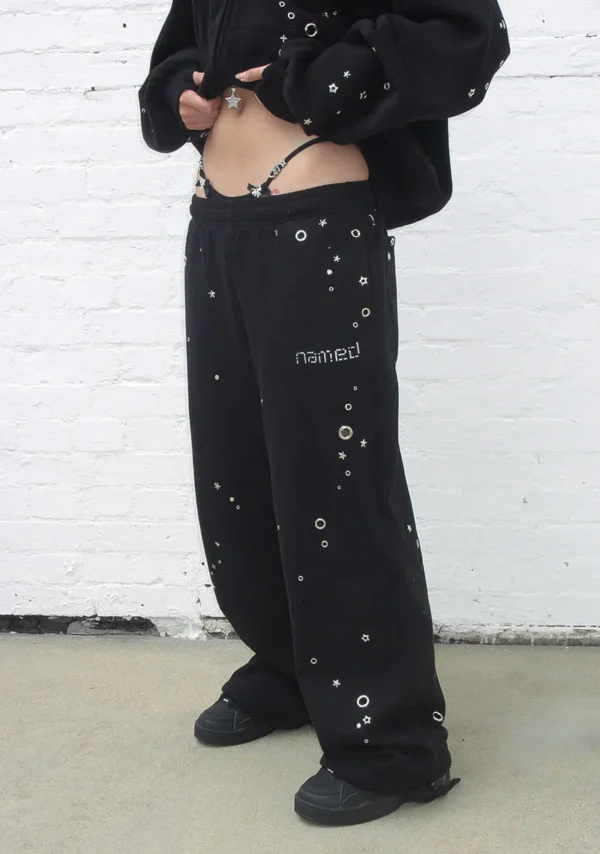 Glitch Eyelet ZIP Tracksuit Black-2