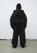 Glitch Eyelet ZIP Tracksuit Black-5