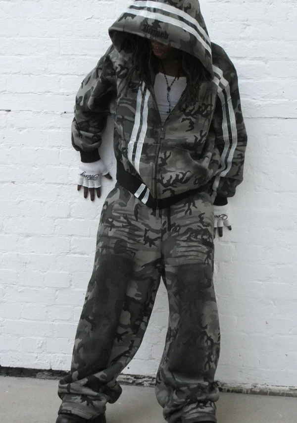 Grime Oversized Sweatpants Grey Camo-4