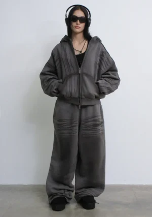 Grime Oversized Sweatpants Washed Slate-1